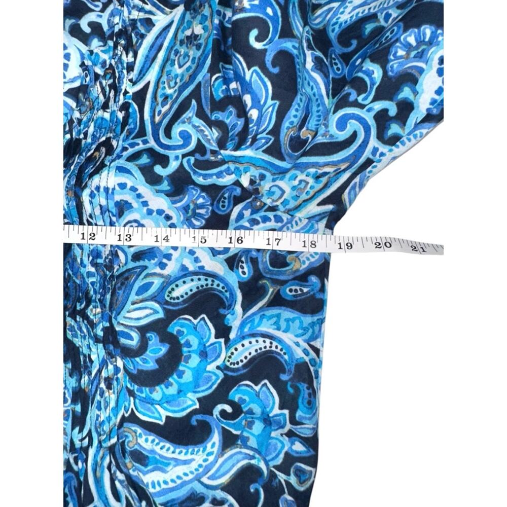 One Season Australia Midi Poppy Dress Blue Paisley MEDIUM in LaMarsa Navy Cotton - Picture 6 of 7